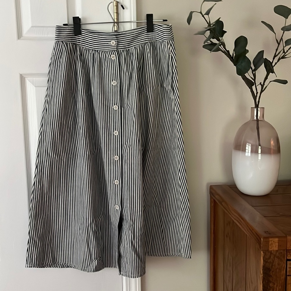 Madewell Midi Pin-Stripe Skirt